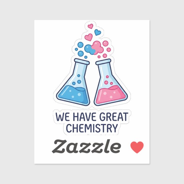 Pegatina Funny Science We Have Great Chemistry Valentine (Hoja)