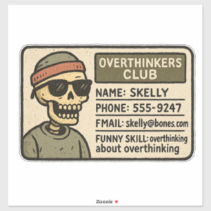 Pegatina Funny Skeleton ID - Afiliación al Club de Soberpen