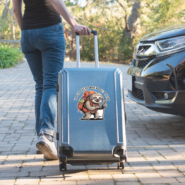 Pegatina Funny Sloth Hiking Team - Slow and Steady Classic  (Maleta Insitu)