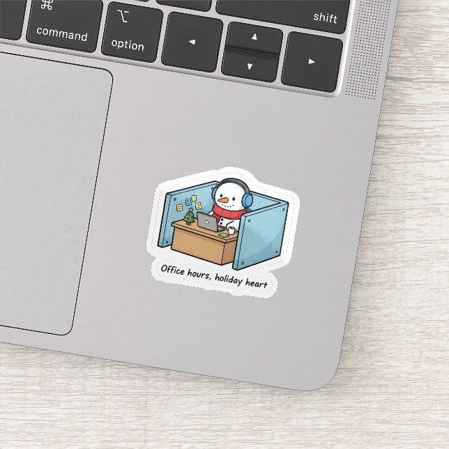 Pegatina Funny Snowman Office Sticker – Holiday Work Vibes (Detalle)