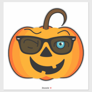 Pegatina  Funny Spooky Pumpkin icónico wink S