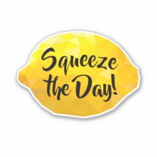 Pegatina Funny Squeeze the Day Script 3D Lemon