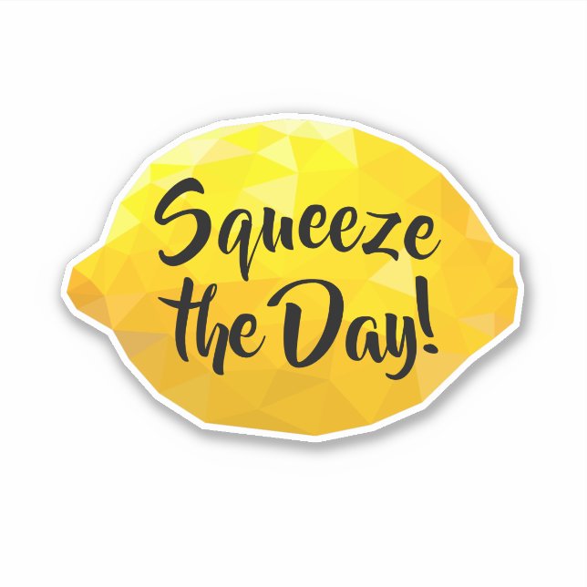 Pegatina Funny Squeeze the Day Script 3D Lemon (Anverso)