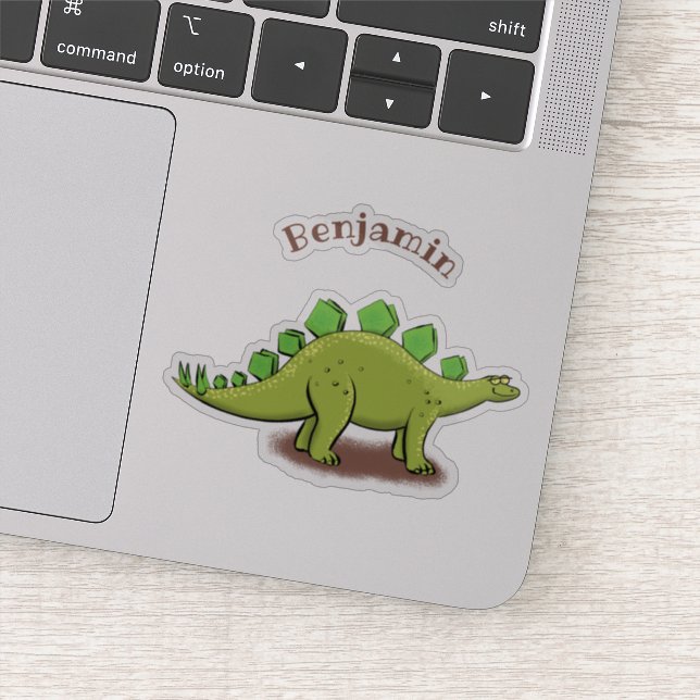 Pegatina Funny stegosaurus dinosaur personalizado (Detalle)