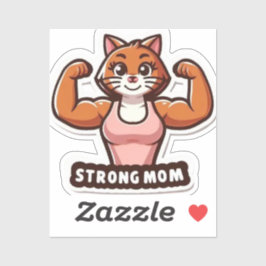 Pegatina Funny Strong Cat Mom Sticker
