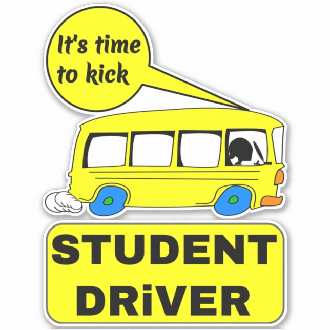 Pegatina Funny Student Driver - Rookie Driver Bus & Car (Anverso)