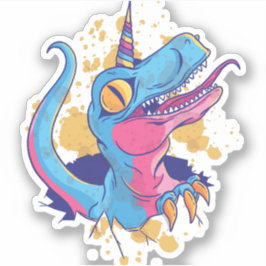 Pegatina Funny T-Rex quiere ser Personalizado de dinosaurio