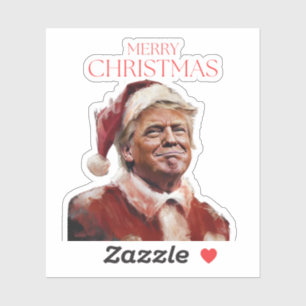 Pegatina Funny tarjeta de Navidades de Trump Santa Claus