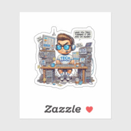Pegatina Funny Tech Support Personalizado