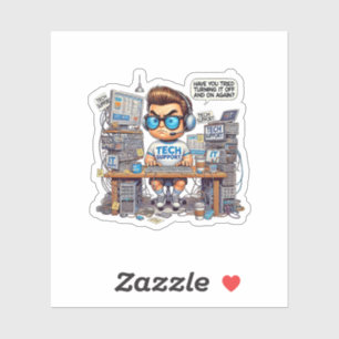 Pegatina Funny Tech Support Personalizado