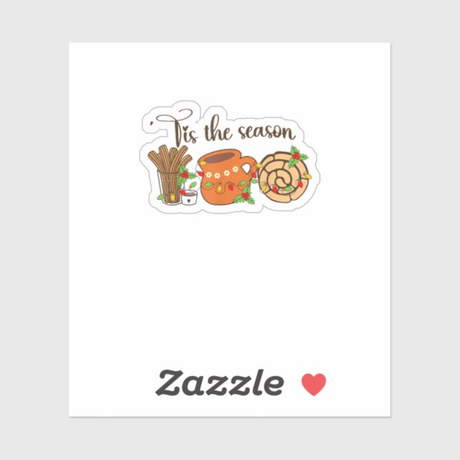 Pegatina Funny Tis The Season Mexican Christmas Latino Cute (Hoja)