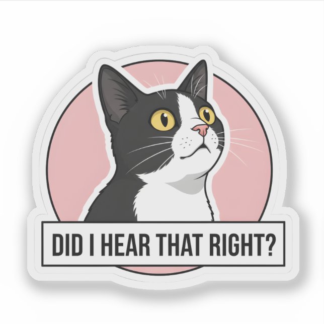 Pegatina Funny Tuxedo Cat Meme - Sarcastic Office Decor (Anverso)