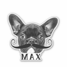 Pegatina Funny Upload Mascota Face Photo & Name with Mustac