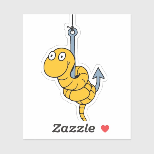 Pegatina Funny Worm Custom-Cut Vinyl Sticker (Hoja)
