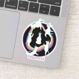 Pegatina Funny YOGA Unicornios Poses Namaste Personalizado