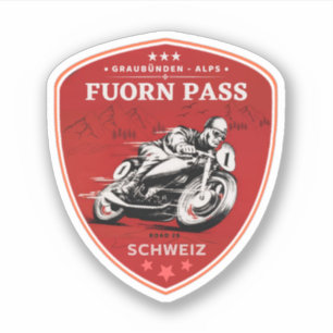 Pegatina Fuorn Pass-Ofenpass swiss-alps tour en motocicleta