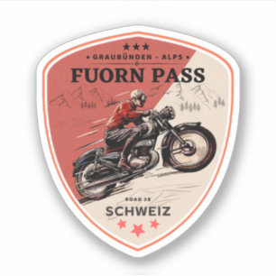 Pegatina Fuorn Pass-Ofenpass swiss-alps tour en motocicleta