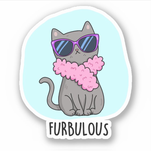 Pegatina Furbulbo Funny Elegant Cat Pun (Anverso)