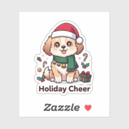 Pegatina  Furry Holiday Cheer Custom-Cut Vinyl Sticker