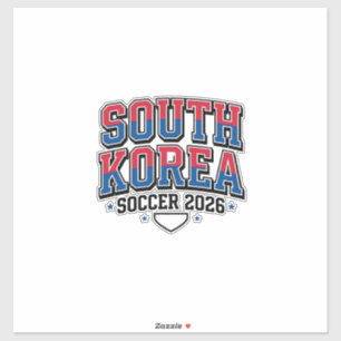 Pegatina Fútbol Corea del Sur 2026 Fútbol Negrita País Tipo