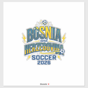 Pegatina Fútbol de Bosnia y Herzegovina 2026 Fútbol Negrita