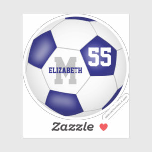 Pegatina fútbol de chicas blancos personalizados