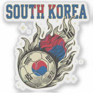 Pegatina Fútbol de Corea del Sur Bola llameante Fanático de