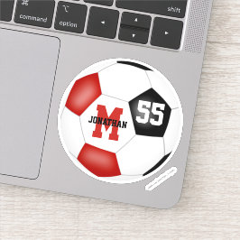 Pegatina Fútbol de equipo negro rojo para niños