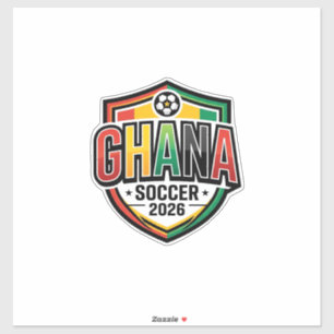 Pegatina Fútbol Ghana 2026 Fútbol Negrita Tipografía País R