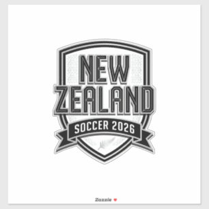 Pegatina Fútbol Nueva Zelanda 2026 Fútbol Negrita Tipografí