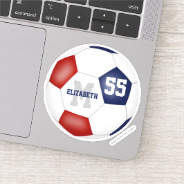 Pegatina fútbol personalizado azul rojo