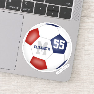Pegatina fútbol personalizado azul rojo