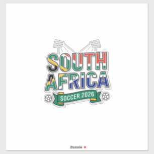 Pegatina Fútbol Sudáfrica 2026 Tipografía Negrita País