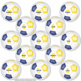 Pegatina futbolistas individuales de oro azul