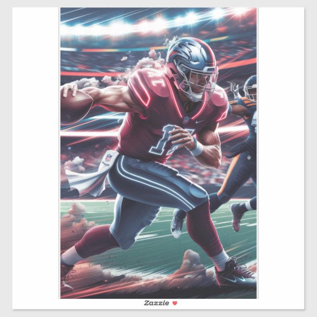 Pegatina Futurista presentación de Quarterback (Hoja)