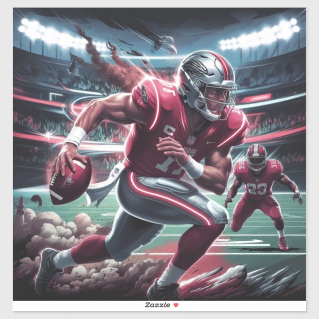 Pegatina Futurista presentación de Quarterback (Hoja)