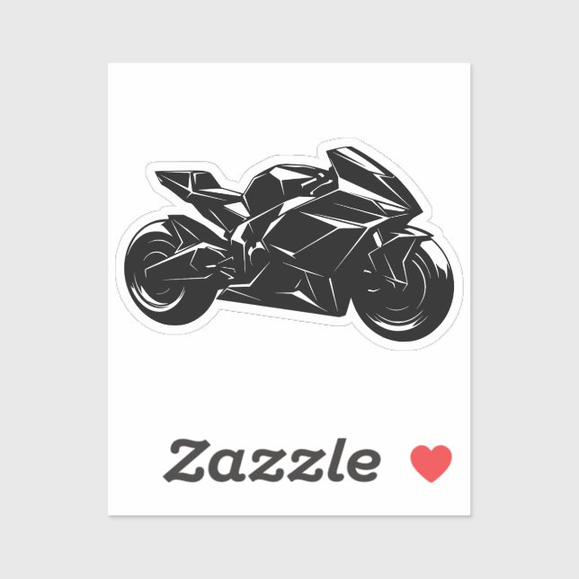 Pegatina Futuristic Motorcycle Black White Vector  (Hoja)