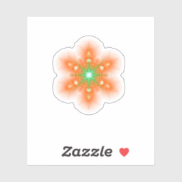 Pegatina Futuristic Neon Glow Flower Graphic