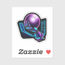 Pegatina Futuro neón - Brazo robótico Cyberpunk