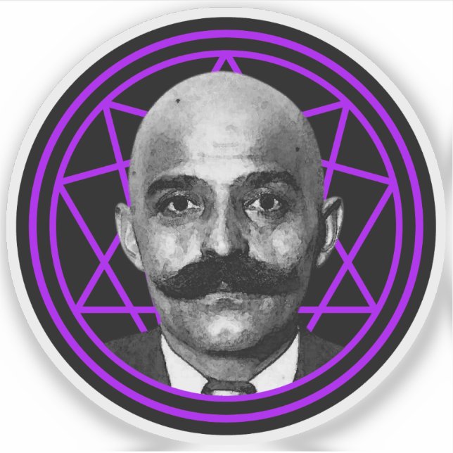 Pegatina G.I. Gurdjieff El Magus (púrpura) (Anverso)