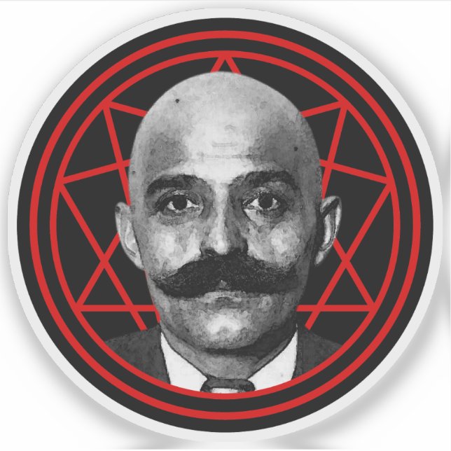 Pegatina G.I. Gurdjieff The Magus (rojo) (Anverso)