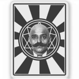 Pegatina G.I. Gurdjieff The Magus - v2 (blanco)