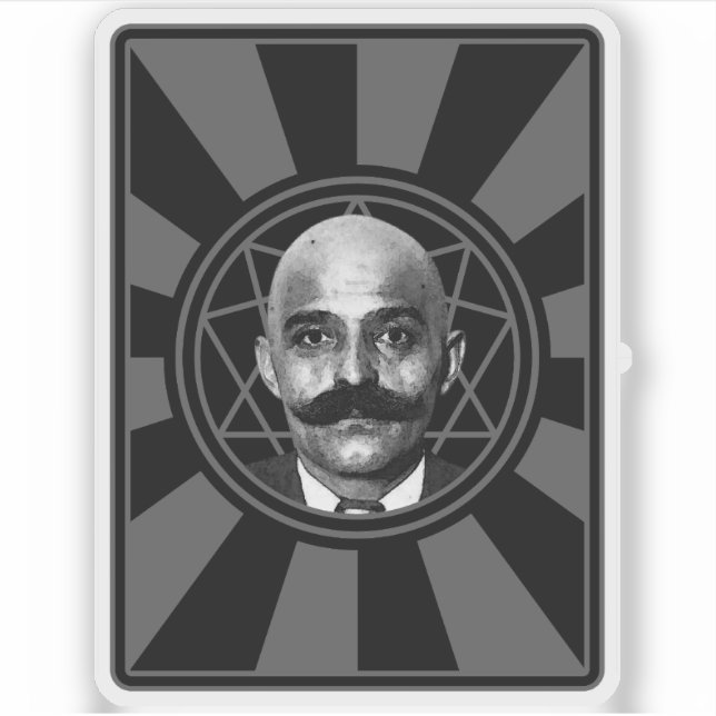 Pegatina G.I. Gurdjieff The Magus - v2 (gris) (Anverso)