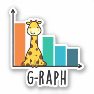 Pegatina G-raph Funny Giraffe Graph Pun