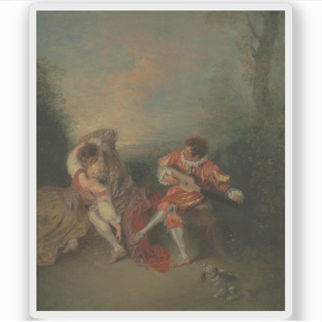 Pegatina G. Seurat - Dos estudios de un flautista y... (Anverso)