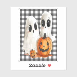 Pegatina Gafas de Halloween y jack-o-lantern