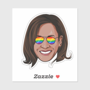 Pegatina Gafas de sol de arcoiris Kamala Harris
