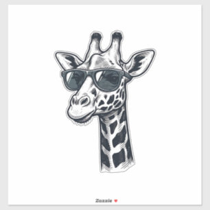 Pegatina Gafas de sol de jirafa geniales Camiseta con graba