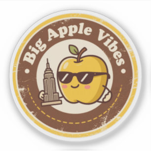 Pegatina Gafas de sol divertidas vintage de Nueva York Retr