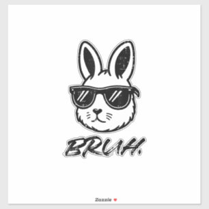 Pegatina Gafas de sol Easter Bruh Bunny Funny Meme Hombres 